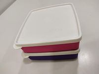 TUPPERWARE square away small, set of 2, 200ml, yellow colour, L14cms X w13cms X h4cms