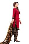 Rajnandini Women's Red Crepe Printed Unstitched Salwar Suit Dress Material (Free Size)