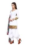 Fostiva Women's Cotton Unstitched Salwar Suit (white shree patiyala_White_Free Size)