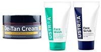 Ustraa De-Tan Cream for Men (50g) And Ustraa Face Wash Oily Skin and Face Scrub De-Tan (Pack of 2)