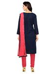 Applecreation Cotton Women's Dress Material (Dresses 12Drd15011_Navy Blue, Free Size)