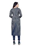 Hanoba Women's Printed Leon Synthetic Printed Dress Material with Dupatta (Grey)