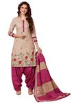 Miraan Cotton Printed Readymade Salwar Suit For Women(VINAARVI4802; Pink)