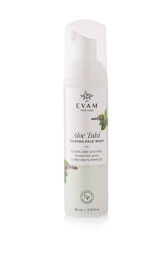 EVAM Aloe Tulsi Foaming Face Wash, White, 80 ml