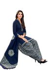 Miraan Women's Cotton Unstitched Salwar Suit (SAN2520_Blue_Free Size)