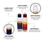 Tupperware Round 750ml Fliptop Bottle Cool n Chic Rise n Shine 2pc