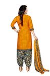Monira Women's Yellow Cotton Printed Unstitched Salwar Suit Material