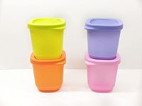 Tupperware Plastic Fridge and Take Away Containers Cubix, Small (110ml, Multicolour) - Set of 4