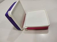 TUPPERWARE square away small, set of 2, 200ml, yellow colour, L14cms X w13cms X h4cms