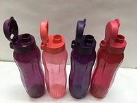 Tupperware Aquaslim Flip Top Water Bottle Set, 1 Litre, Set of 4, Multicolor