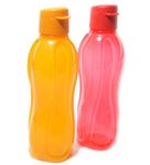 Tupperware Fliptop Aquasafe 1000 Ml Water Bottles(Set Of 2, Multicolor)