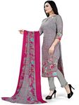 Rajnandini Women's Grey Cotton Printed Unstitched Salwar Suit Material (Free Size)