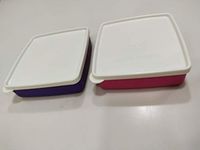 TUPPERWARE square away small, set of 2, 200ml, yellow colour, L14cms X w13cms X h4cms