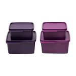 Tupperware Square Refrigerator Container Keep Tab 520ml, 1.2L 2pc Each