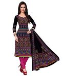 Miraan Cotton Printed Readymade Salwar Suit For Women(VINKOMALSP6107; Black)