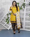 Rajnandini Women's Cotton Unstitched Salwar Suit (JOPLVSM4002J_Yellow_Free Size)