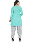 Monira Women's Sky Blue Cotton Printed Unstitched Salwar Suit Material