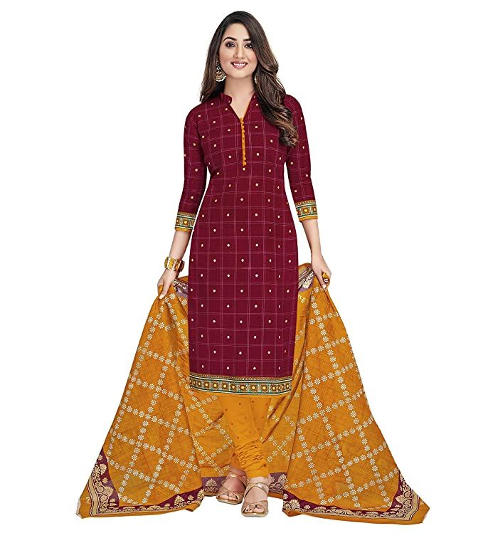 Miraan Women's Cotton Unstitched Dress Material (SGPRI1804)