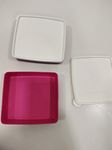 TUPPERWARE square away small, set of 2, 200ml, yellow colour, L14cms X w13cms X h4cms