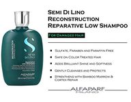 Alfaparf Milano Semi Di Lino Reconstruction Reparative Shampoo for Damaged Hair - Sulfate, SLS, Paraben and Paraffin Free - Safe on Color Treated Hair - Professional Salon Quality - 8.45 fl. oz.