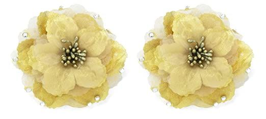 Kabello Hair Accessories Flower Hair Clips Brooch For Kids Girls For Party Set Of 2 Multi Color Pack Of 1