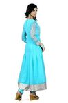 Prabhuta Enterprise Women's Georgette & Santoon & Chiffon Semi-stitched Salwar Suit (PE564_Blue_Free Size)