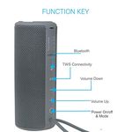 Portronics Breeze Plus 20W Bluetooth Portable Stereo Speaker with TWS, Aux in, Water Resistant, 2500mAh Battery, Grey
