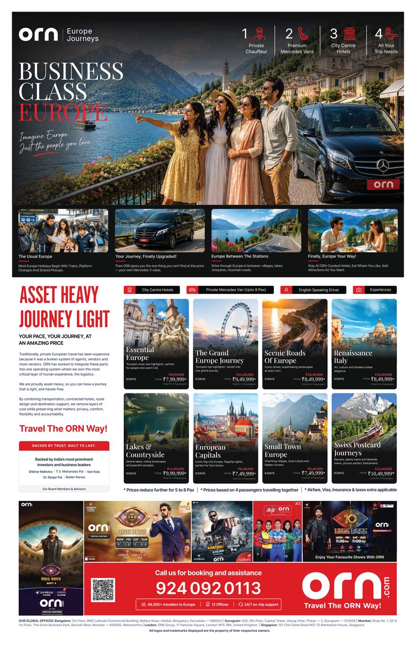 The Economic Times &mdash; ORN full-page ad
